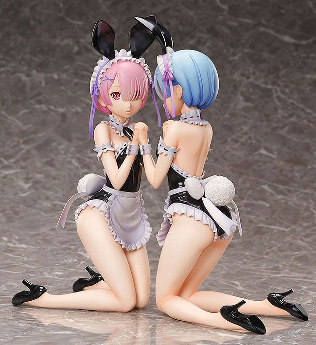 Rem & Ram Bare Leg Bunny Ver. 1/4 Re:ZERO - Starting Life in Another World - Anime Statuen 2er Set B-Style 30cm Freeing