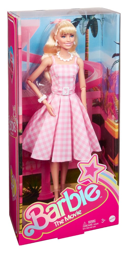 Barbie in Pink Gingham Dress The Movie Puppe 30cm Mattel