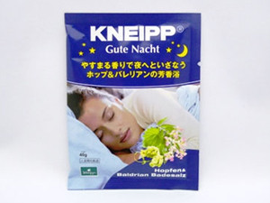 『クナイプ グーテナハト バスソルト』不眠症の治療にも使われているハーブがブレンドされておりますので、安眠効果は◎◎