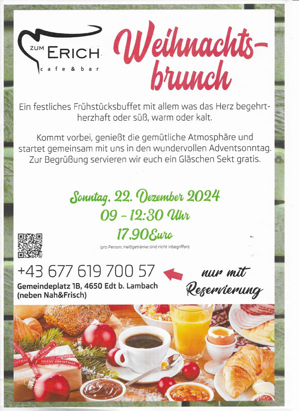 Weihnachtsbrunch von 09 - 12:30 Uhr