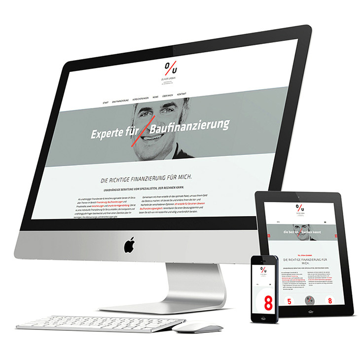 Responsive Webdesign von Peter Scheerer mit individuellem Template für Jimdo - Oliver Urban Finanzberatung - Jimdo Expert Stuttgart.