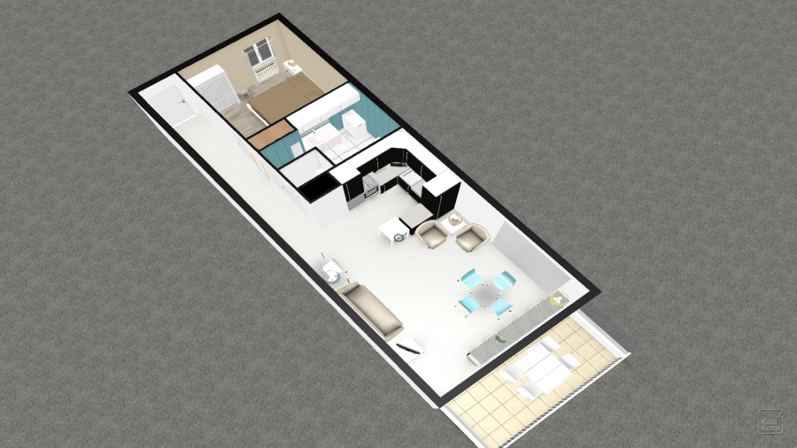 Plan 3D appartement Sanary
