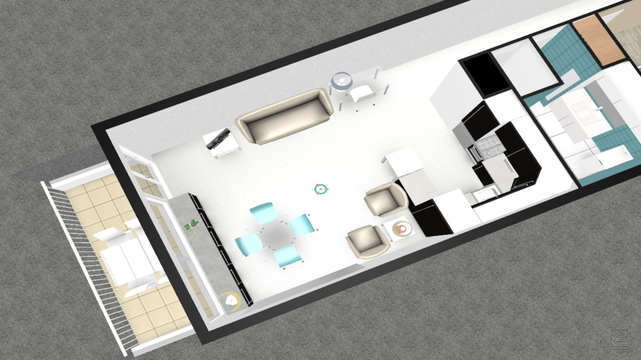 Plan 3D appartement Sanary