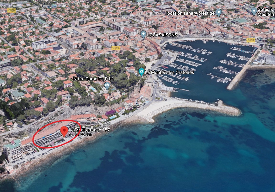 Vue satellite port Sanary