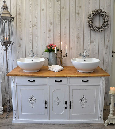 Weiße Waschtische - Land & Liebe Badmöbel Landhaus