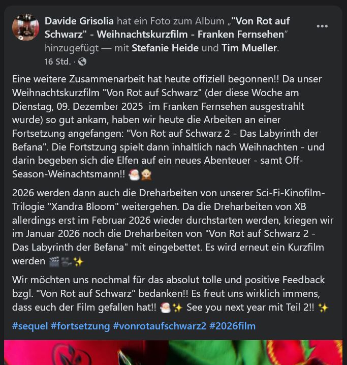 [Quelle/Screenshot: Facebook-Post vom 11. Dezember 2025 von Davide Grisolia]