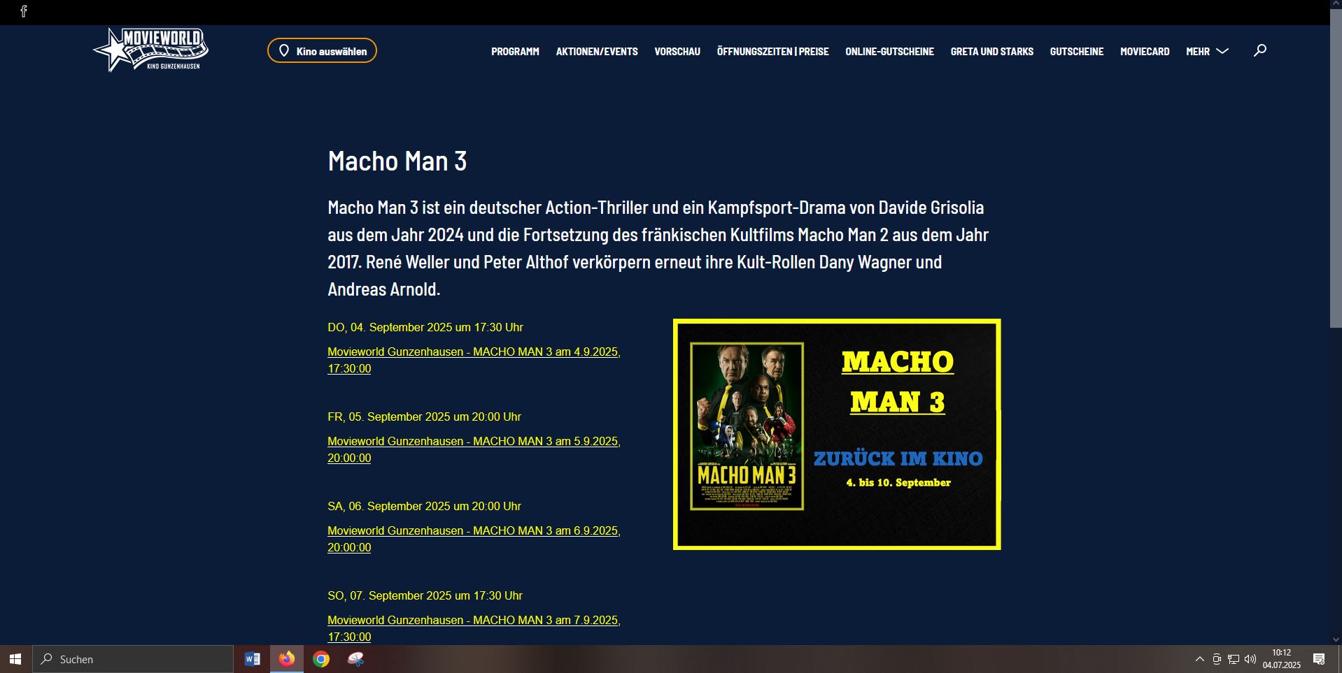 Erlebe MM3 im MOVIEWORLD KINO GUNZENHAUSEN!!