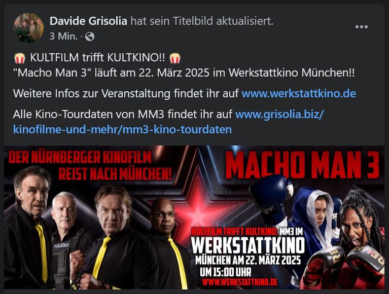Ankündigung via Facebook (Davide Grisolia, Beitrag vom 30.01.2025)
