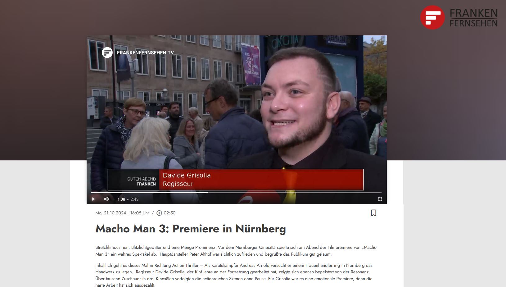 Quelle/Vorschau/Screenshot: www.frankenfernsehen.tv