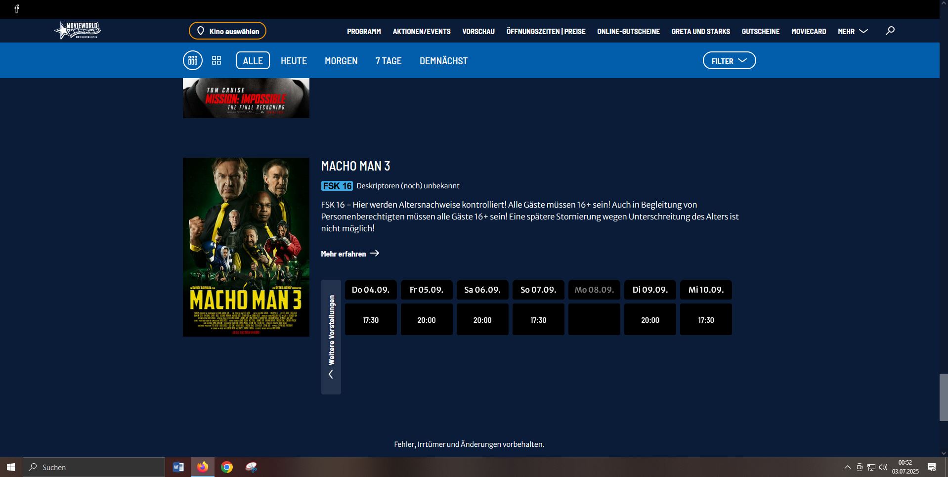 Erlebe MM3 im MOVIEWORLD KINO GUNZENHAUSEN!!