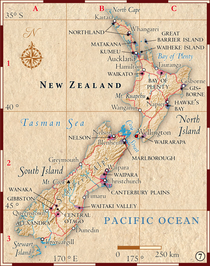 Neuseeland Karte Poster | Weltkarte Länder Neuseeland Karte Poster | Weltkarte Länder