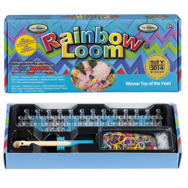 Rainbow Loom Starter Set mit Metallnadel Webrahmen 600 Ringe Mix dt Anleitung 