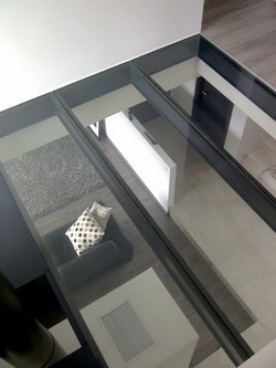 Plancher verre Palier transparent