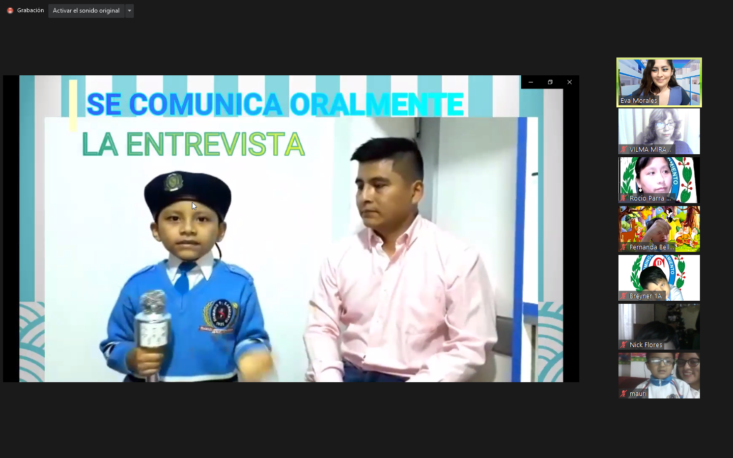 Estudiante Mathías del Primer Grado A, en entretenida entrevista.