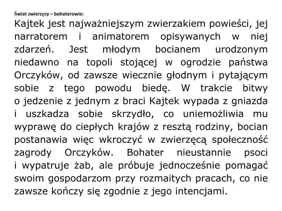 Test Z Lektury Kajtkowe Przygody KAJTKOWE PRZYGODY - zajecia3