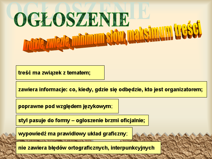 Zawiadomienie, ogłoszenie zajecia3