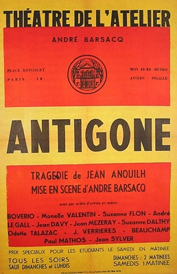Affiche Antigone J. Anouilh