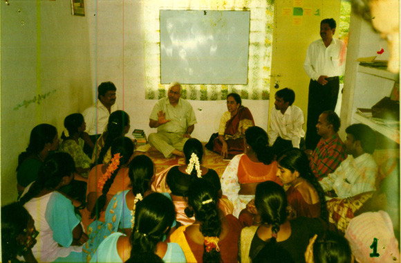 The then Director-General,National AIDS Control Org,Govt.of India,& Project Director,Andhra Pradesh State AIDS Control Society,Govt.of A.P,at the CMM Office with the Community Members