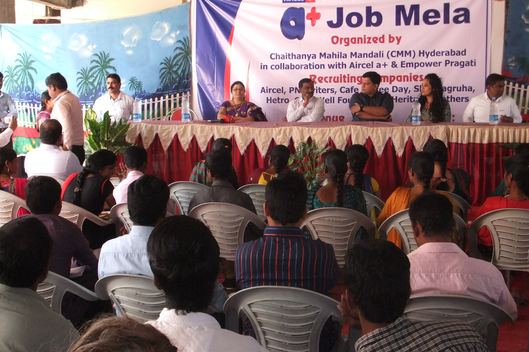 JOB Mela organized for the Unemployed Youth in partnership with Aircel Cellular Ltd at Shamshabad,Hyderabad