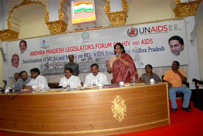 Ms.Jayamma,  Advisory board member APLFA,sharing the Dias with other VIPS at one the meetings held at the Assembly