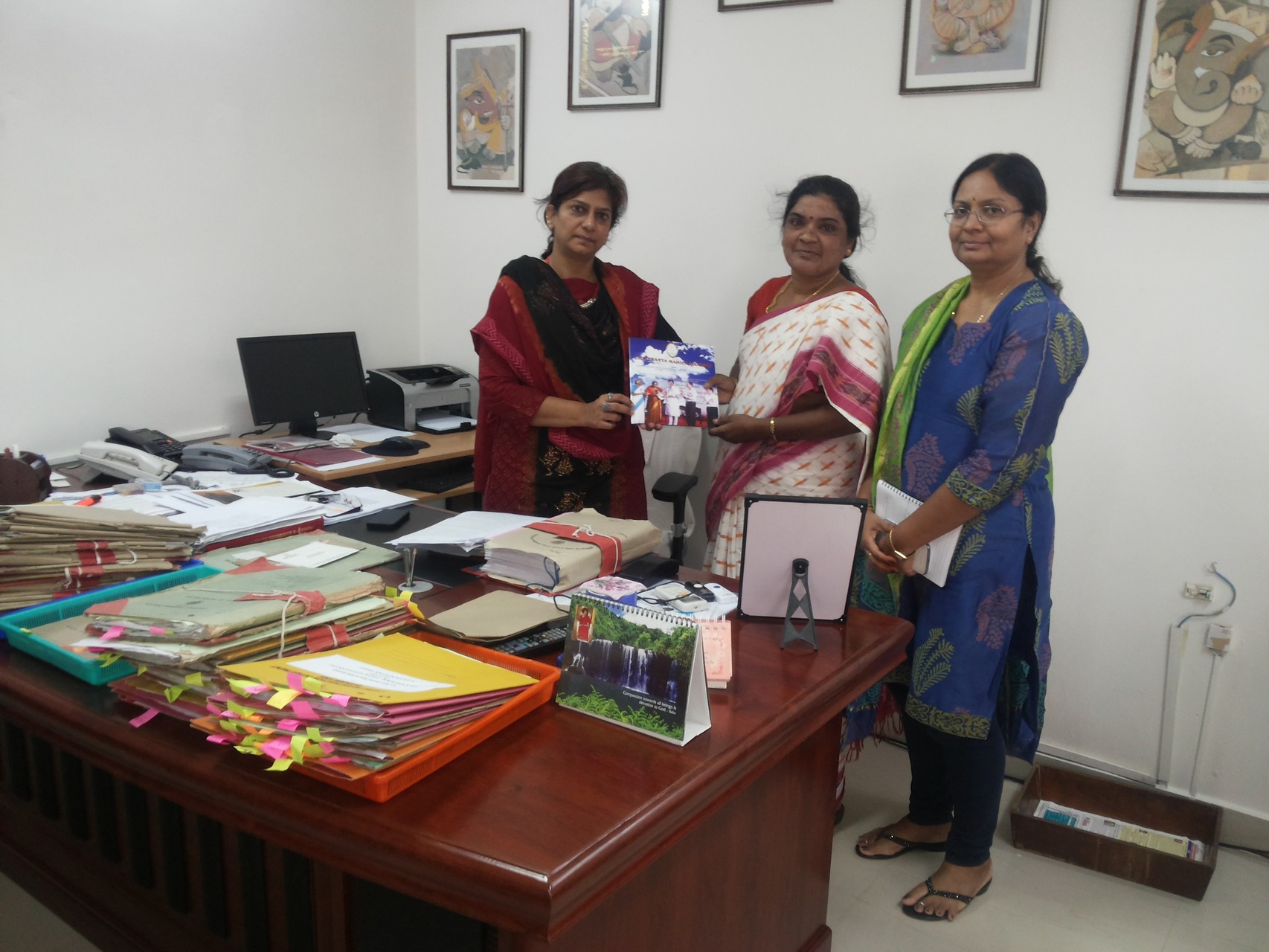 Ms.Jayamma, President with Ms.Charu Sinha,IPS,Director Inspector General,CID,Govt.of Telangana at her Office after an Advocacy Meet.