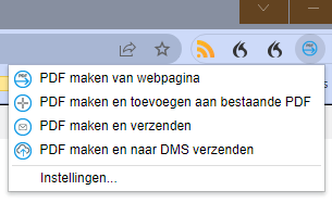 extensie PDF Create geactiveerd