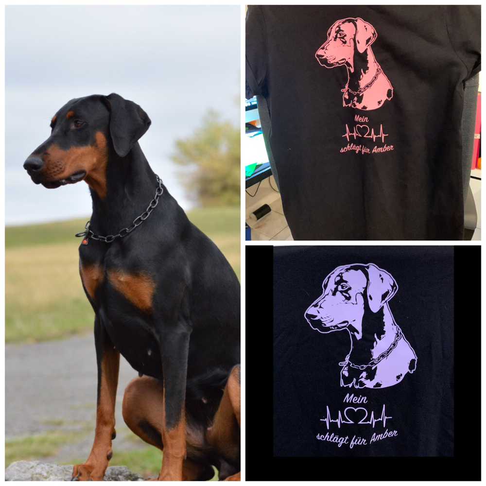 T-Shirts nach Vorlage/Foto des Hundebesitzers mit Textilfolie (waschbar bei 60 Grad)