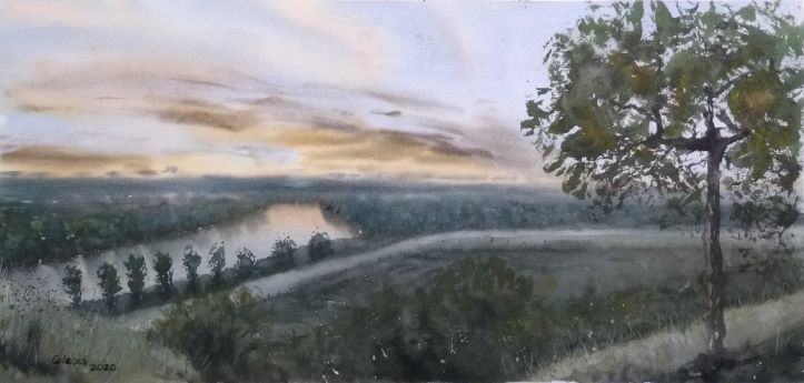 Atardecer en San Adrián. 38 x 76 cm (Sold)