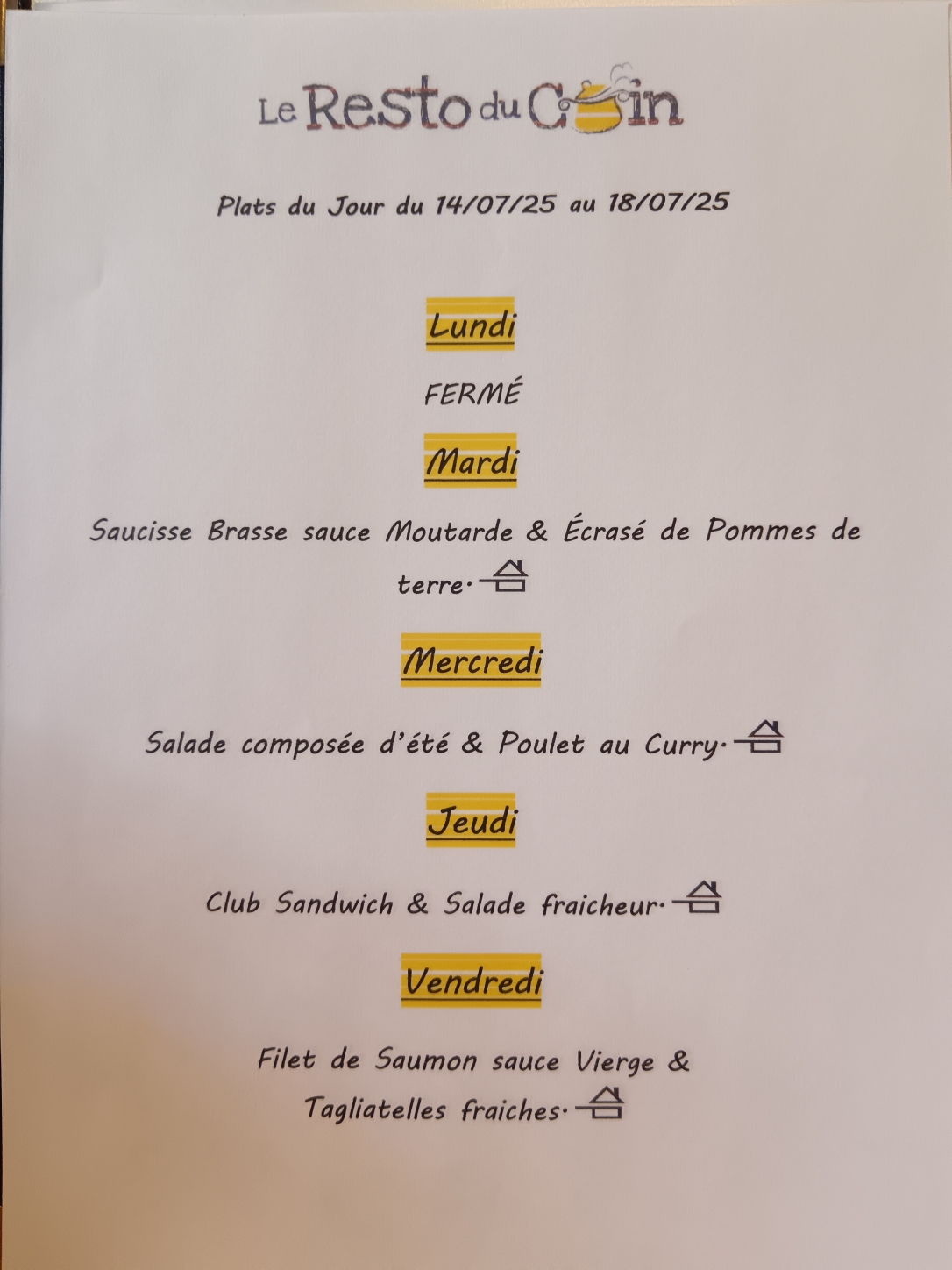 Restaurant Saint Ouen l'Aumone - carte