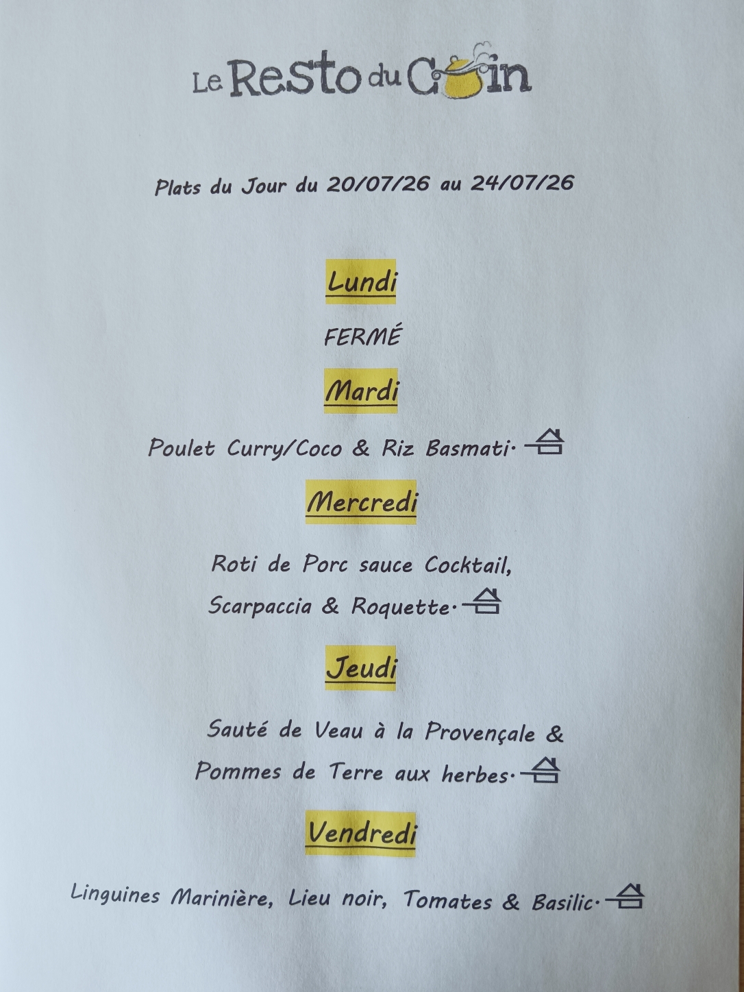 Restaurant Saint Ouen l'Aumone - carte