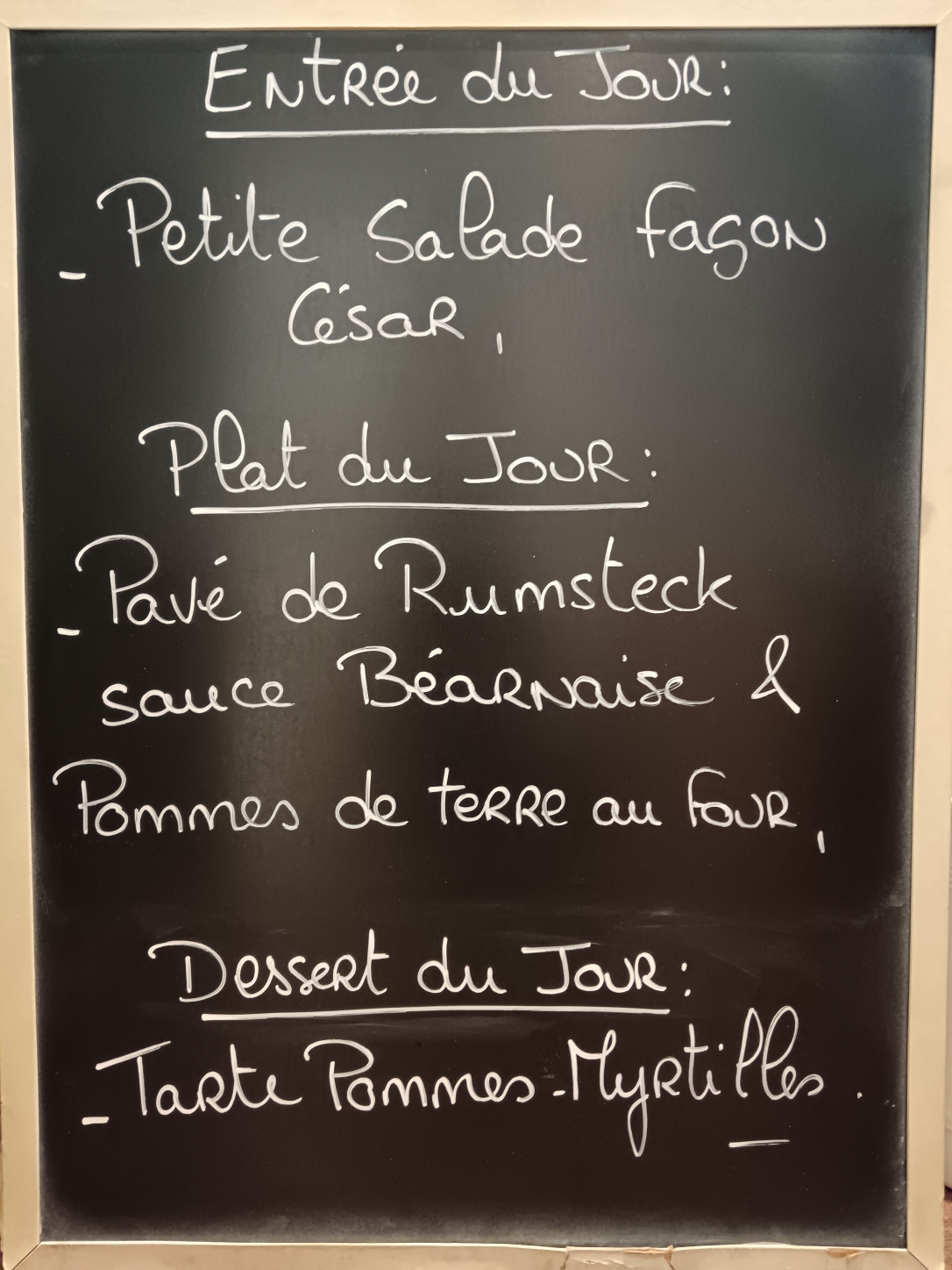 plats du jour Restaurant Saint Ouen l'Aumone