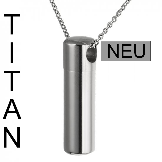Asche Anhanger Zylinder Aus Titan Poliert Urne Privat Kaufen Welt Bestattung Freie Bestatterwahl