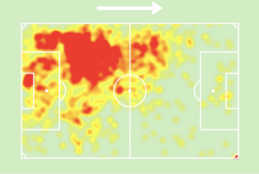 Agrez’ heat map for Koln in the Bundesliga 25/26 season.