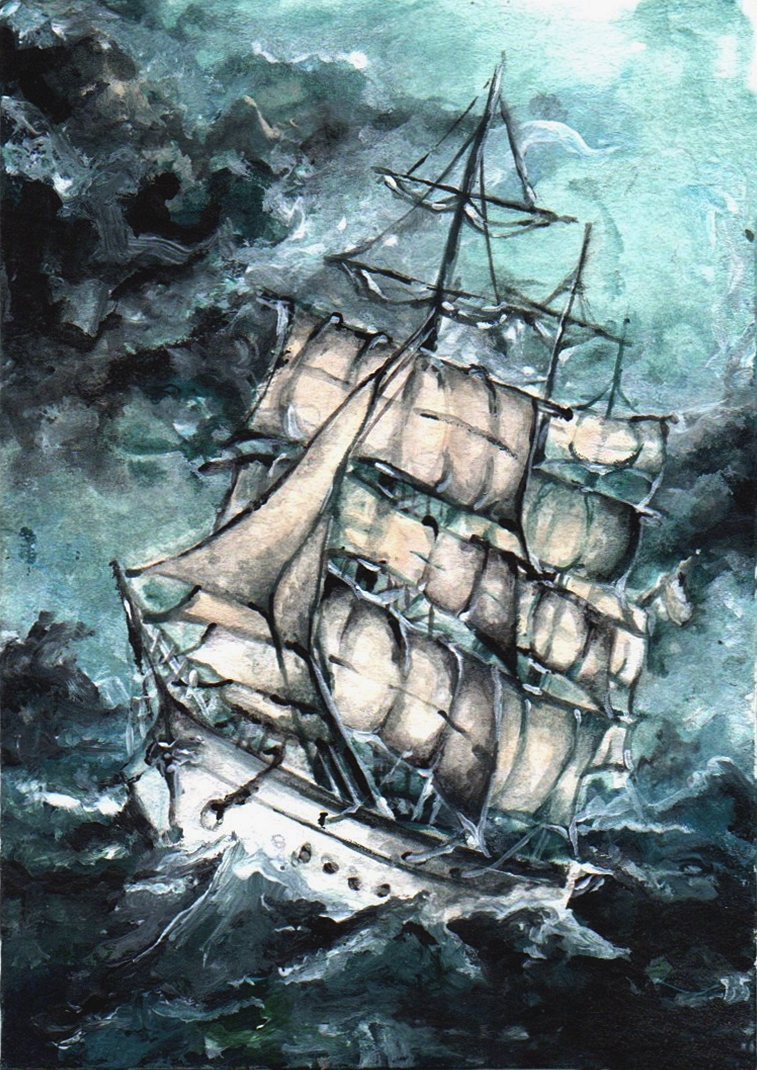 Gorch Fock I Gouache I 6,4 x 8,9cm