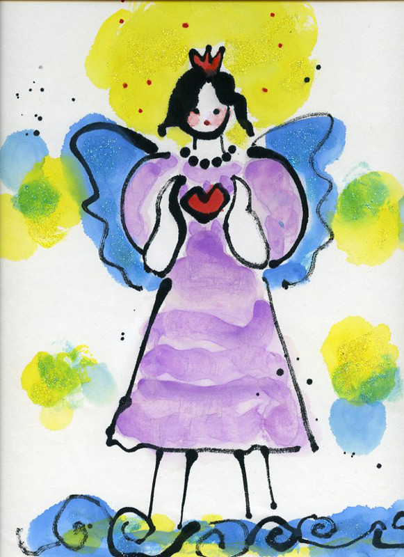 AMATERASU  305㎜×240㎜　　acrylic paint   sumi