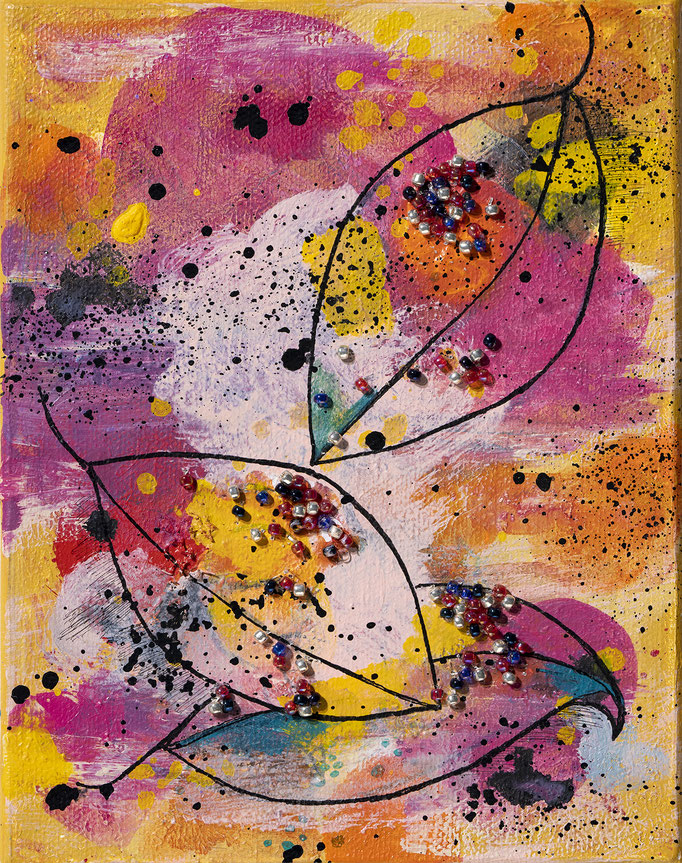 autumn leaves  180㎜×140㎜　mixed media