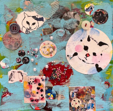 Ash's world_2 200㎜×200㎜　コラージュ作品