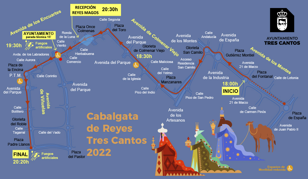 Horario y recorrido de la Cabalgata de Reyes de Tres Cantos
