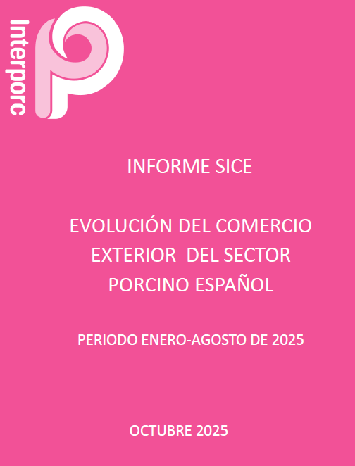 EVOLUCIÓN DEL COMERCIO EXTERIOR DEL SECTOR PORCINO ESPAÑOL PERIODO ENERO-AGOSTO DE 2025