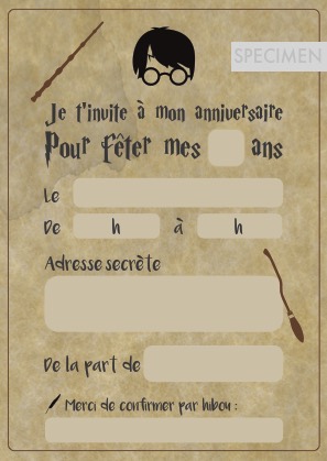 Carte anniversaire Harry Potter personnalisée -  France
