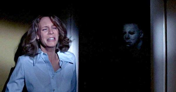 Jamie Lee Curtis & 'the shape' in Halloween