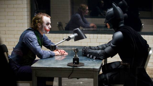 Heath Ledger & Christian Bale in The Dark Knight