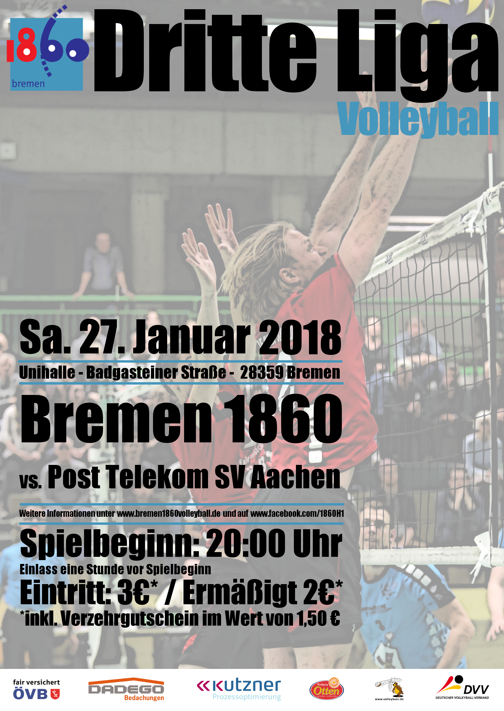 15. Spieltag Bremen 1860 vs. Post Telekom SV Aachen Volleyball