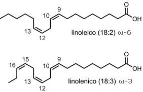 formule chimiche acido linoleico e linolenico