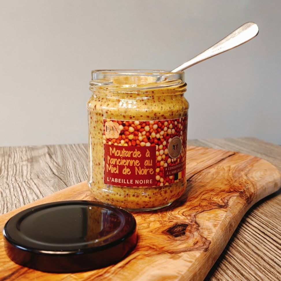 Moutarde maison à l'ancienne au Miel de Noire – Un trésor gastronomique authentique ; L'Abeille Noire