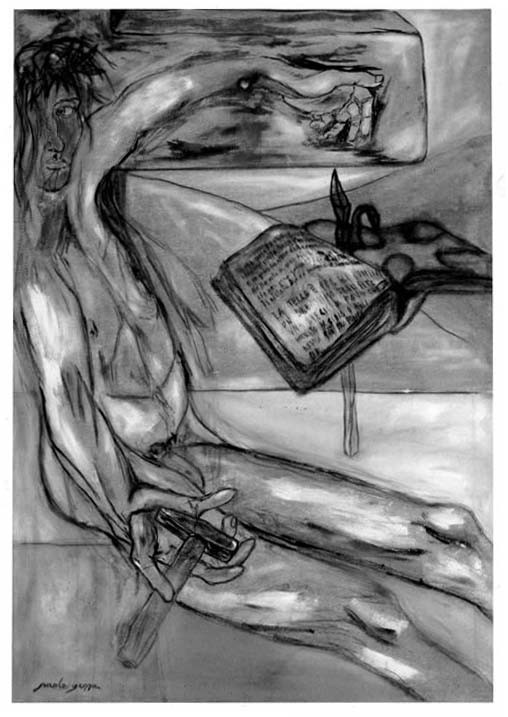 19. "Crocefissione" 1992 olio su tela 100x70