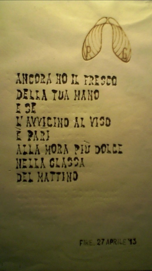 Nut HO ANCORA. Inchiostro su carta, 25x16.  Firenze, 27 aprile 2013.