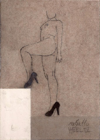 HEEL. Oil and charcoal on faesite. Florence 2011.