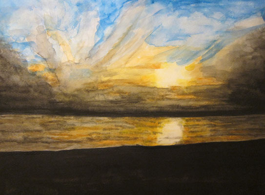 Toskana 5, Sternschnuppennacht, Aquarell, 2012