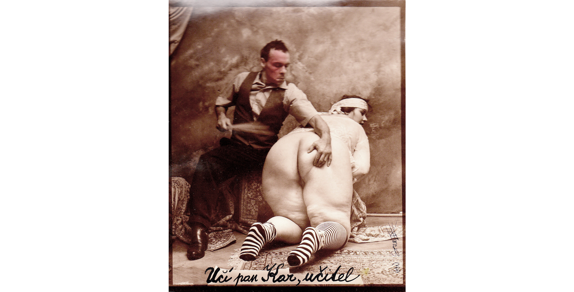 Jan Saudek,Uci pan Har, ucitel, Silvergelatine Print, 15 x 20 cm, signed, Vintage 1998